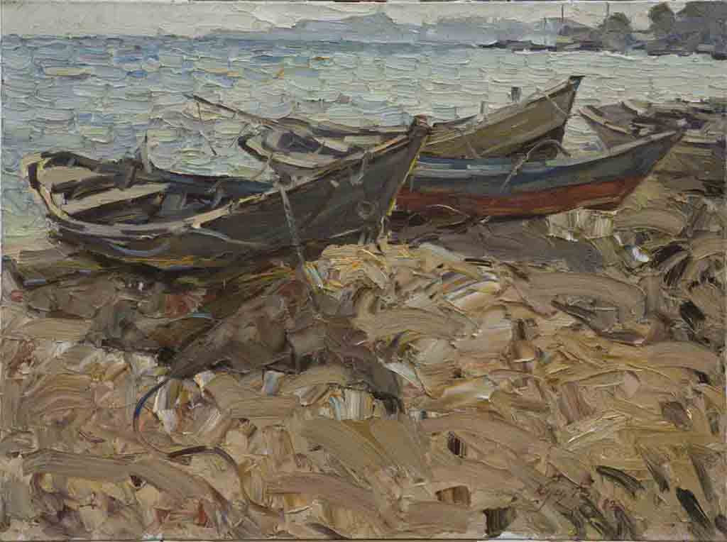 Baida (boat), canvas, oil. Size: 60x80. Year: 1987.