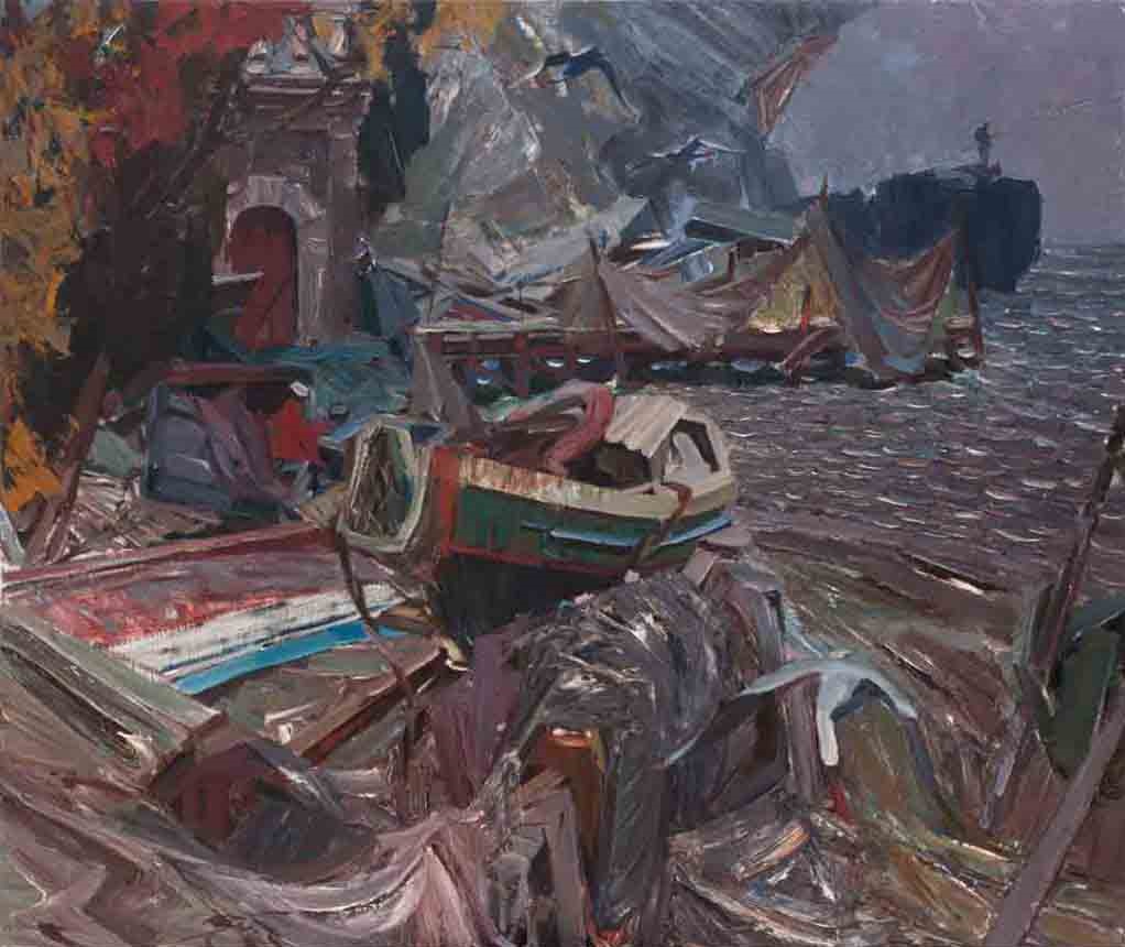 South dock. Canvas, oil.  Size: 100х120. Year: 2013